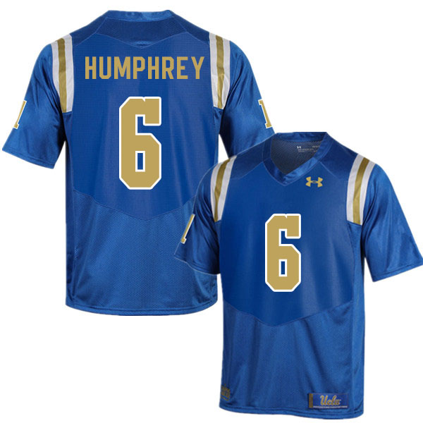 Men #6 John Humphrey UCLA Bruins College Football Jerseys Sale-Blue